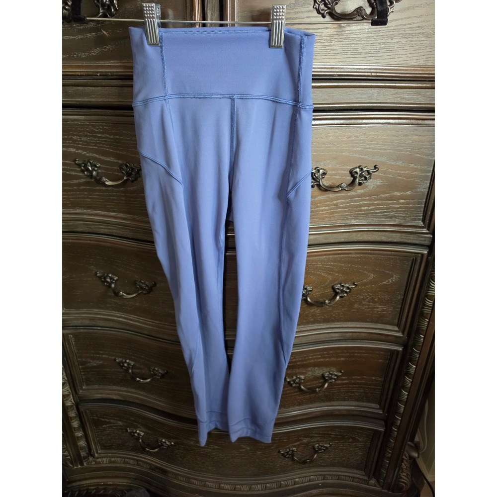 Lululemon Like New Fast and Free High-Rise Crop 21 Blue Leggings Size 2